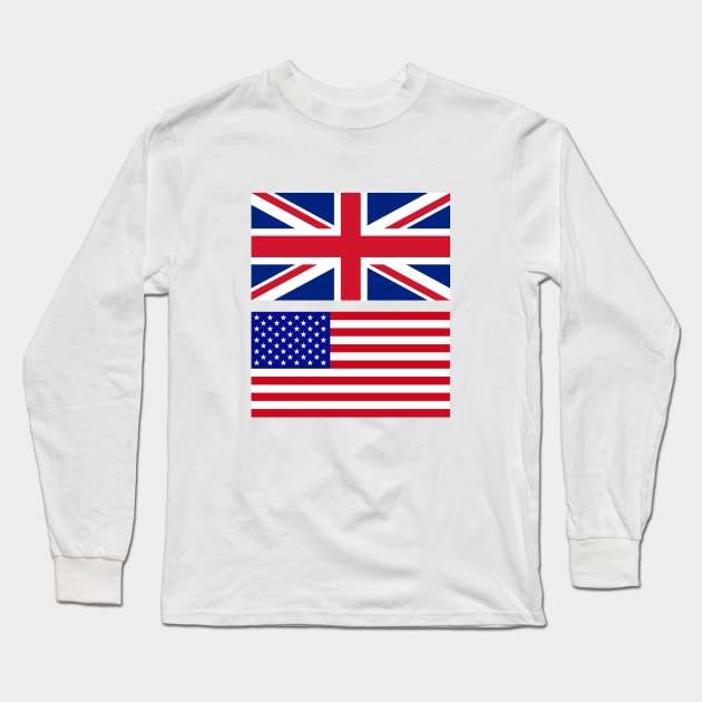 USA and Uk Flag Long Sleeve T-Shirt by Islanr